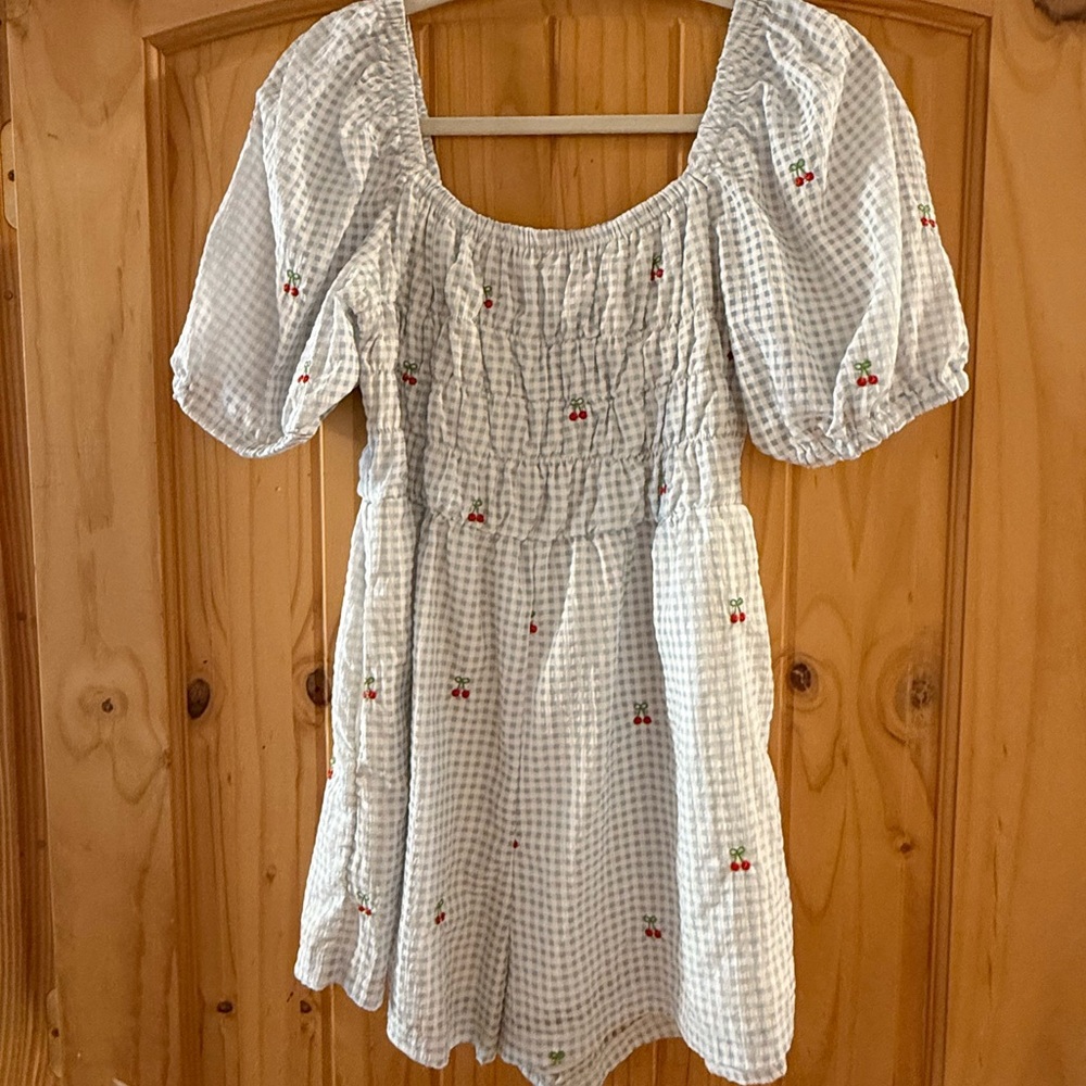 Adorable Cherry Gingham Romper!